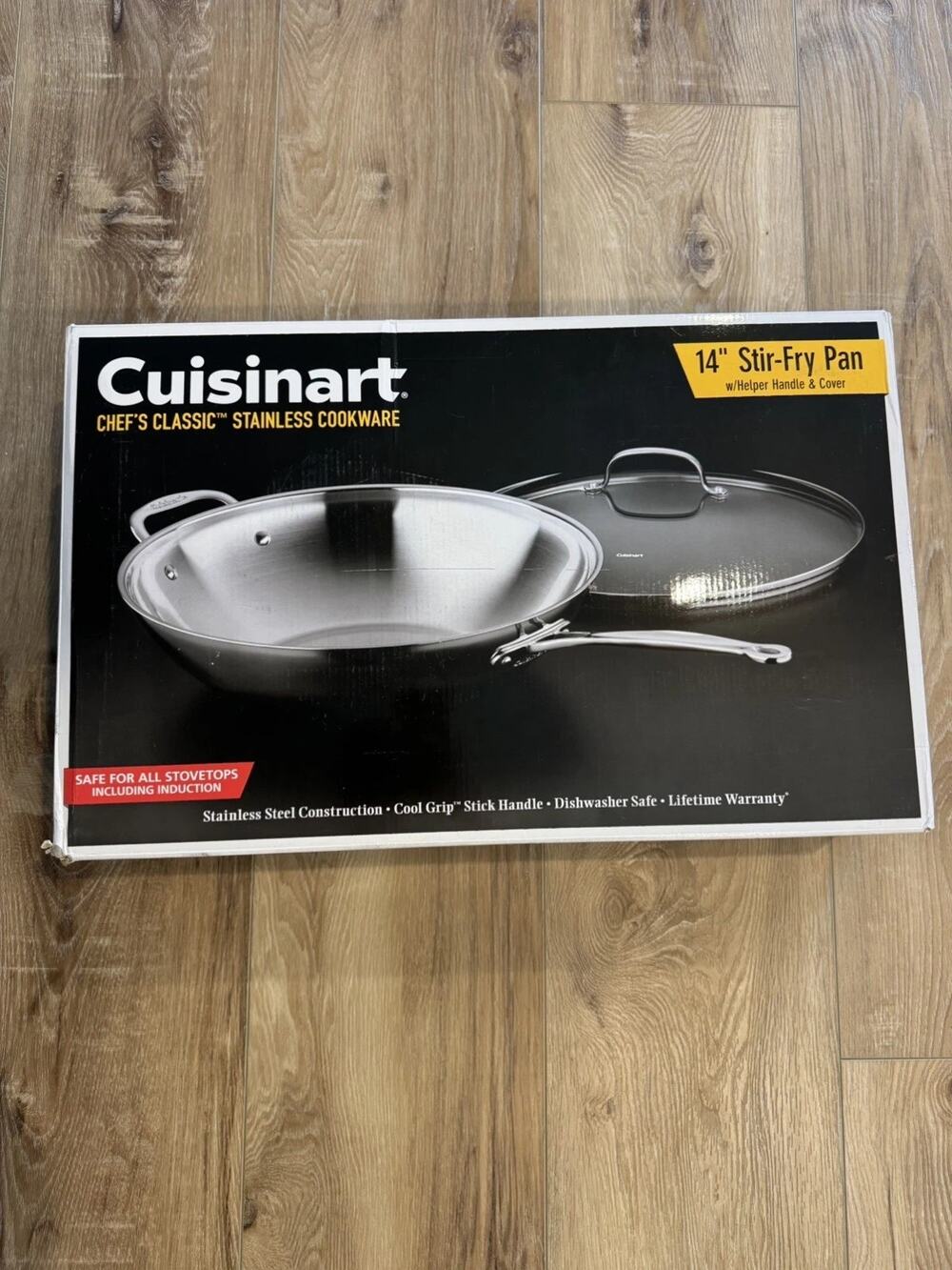 Cuisinart 726-38H Chef's Classic 14 Inch Stir-Fry Pan, Helper Handle & Cover